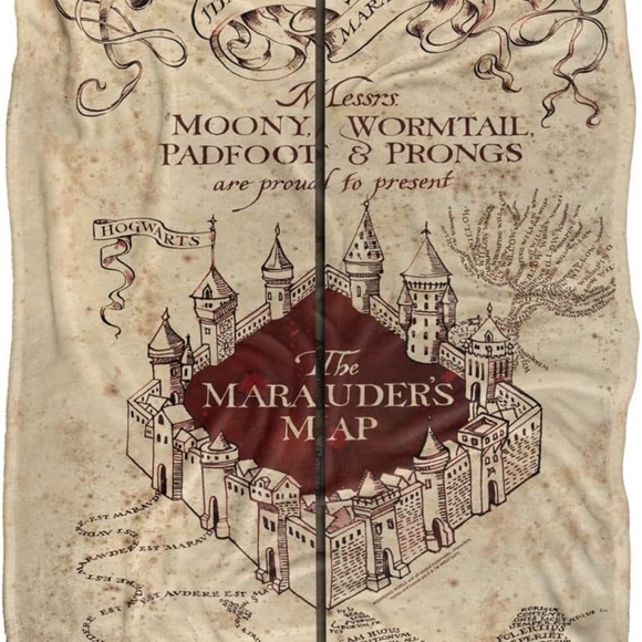 Harry Potter Marauder's Map Super Soft Throw Blanket